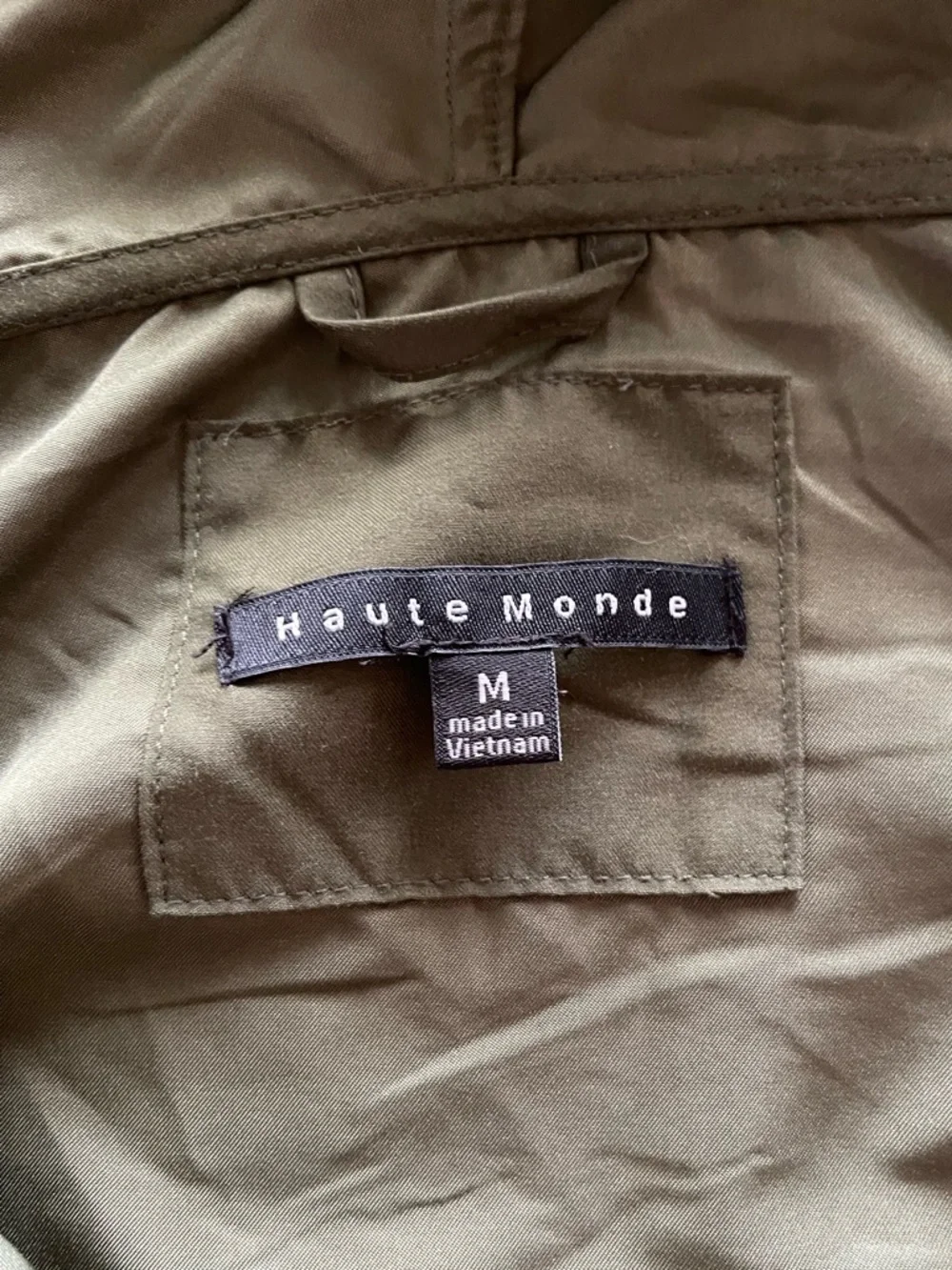 Haute Monde Olive Utility Hooded Jacket - Size Medium - Picture 2 of 6